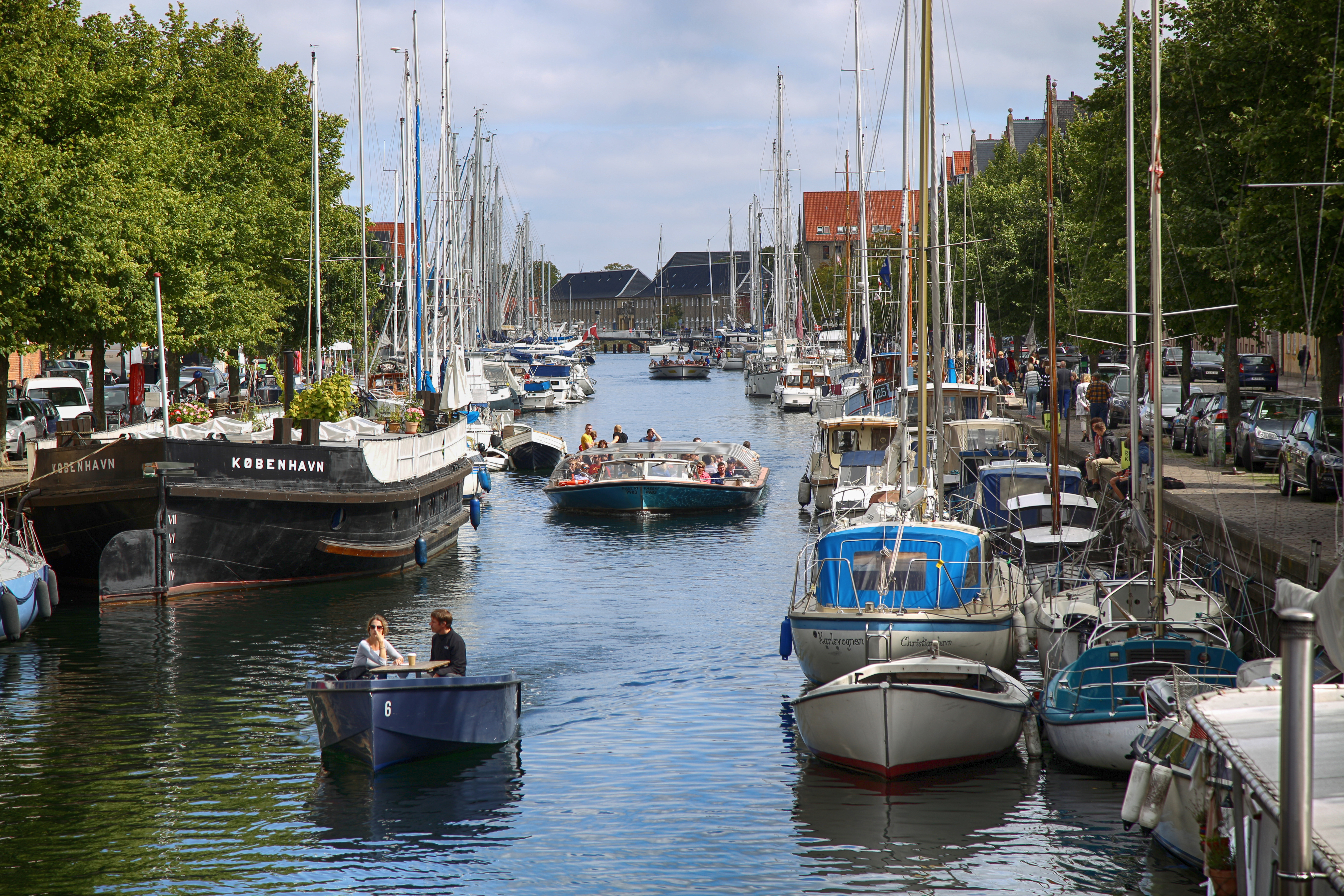 Boats on the canal in Copenhagen, Denmark